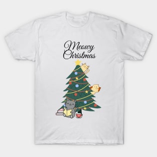 Cute Christmas - Meowy Christmas Christmas Tree T-Shirt